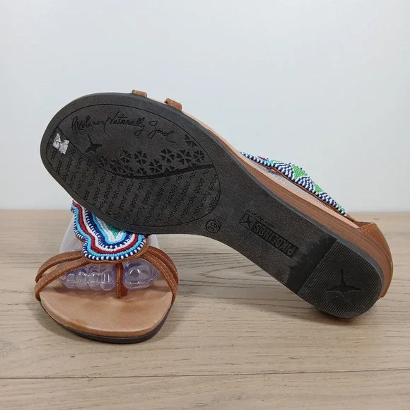 Pikolinos Sandals Women 9 Boho Beaded Leather Strappy Wedge Festival Bohemian - Picture 7 of 10